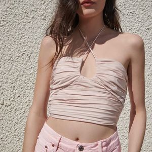 Zara draped pale pink top